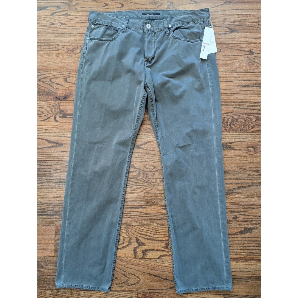 NWT Hudson Byron Gray Straight Leg Jeans Button Fly Sz 40x34